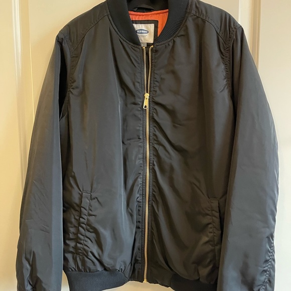 Old Navy Women’s Black Bomber Jacket Size L Tall - Picture 1 of 5